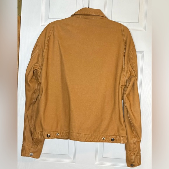 Vintage ETHYL”S LG Golden Brown Jacket with Graphic Wild West Lining - Picture 4 of 14